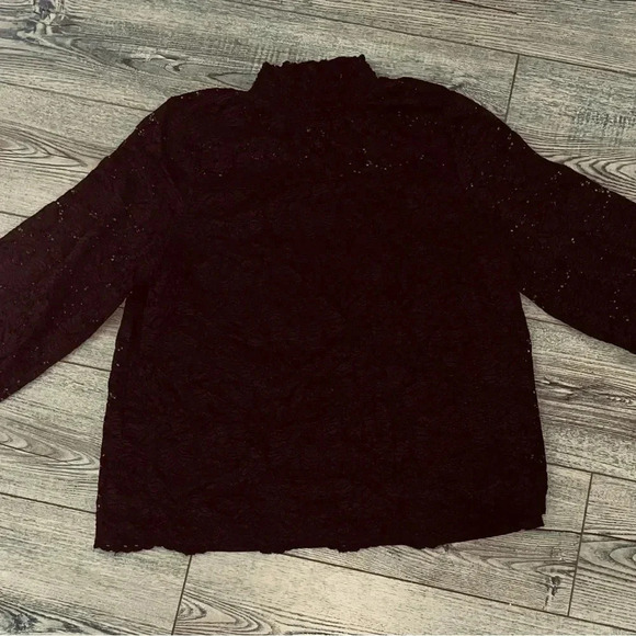 XL lace black long sleeve fancy formal top - Picture 2 of 4